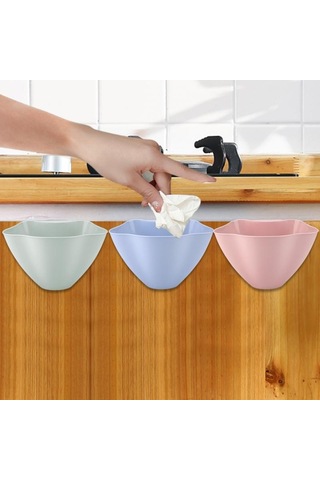 Pembe Dolap Kapısı Asma Montajlı Mutfak Çöp Çöp Kutusu Kapaksız Atık Sınıflandırması Pembe