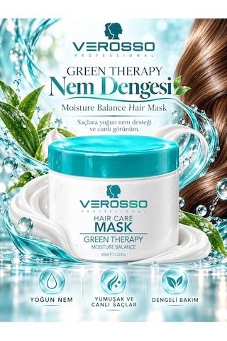 Verosso Green Therapy Aloe Vera Ve Panthenol İçeren Saç Bakım Maskesi 450 Ml