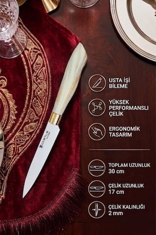 Papatya Serisi 4 Lü Mutfak Bıçağı Et Ekmek Sebze Mutfak Şef Bıçak Seti Lzl-4527 Beyaz