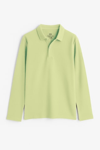 Tommylife Açık Yeşil Polo Yaka Basic Uzun Kollu Erkek Çocuk T-shirt - 11170 AÇIK YEŞİL