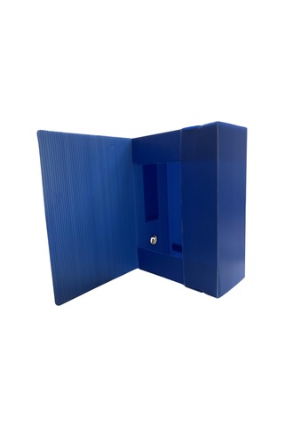 Tr Arşiv Klasörü 22x12x32cm A41000 Sayfa İçin Oluklu Plastik Mavi Lastikli Sırt Etiketli Metal Parmak Halkalı Arş