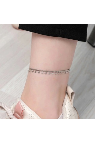 925 Ayar Gümüş Kelebek Halhal T8100 599599 A - Gümüş