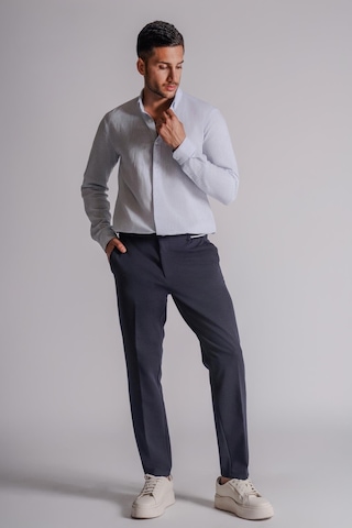 Braccas Erkek Yandan Cepli Beli Ribanalı Slim Fit Chino Pantolon Lacivert Lacivert