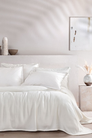 Yataş Liya Çift Kişilik Pamuk Pike Takımı - Ekru