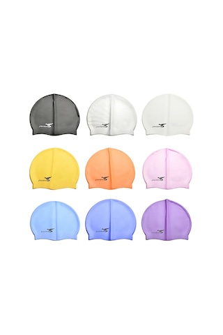 Saf Renk Stili Elastik Silikon Yüzme Bonesi / Yüzme Şapkası, Sc208 Siyah