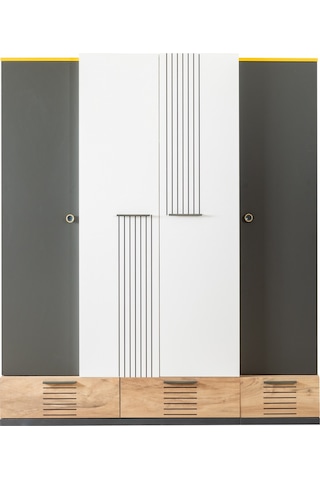 setaymobilya Relax Genç Odası 4 Kapaklı Dolap , Relax Gardırop