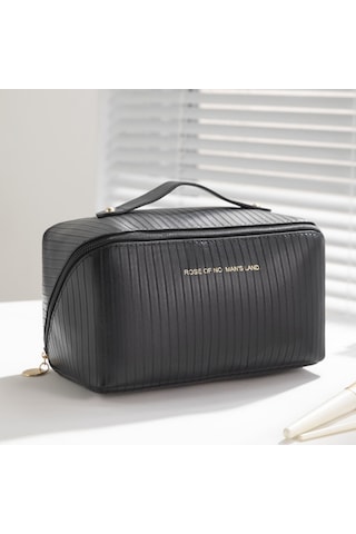 Dekohop Su Geçirmez Deri Seyahat Makyaj Çantası