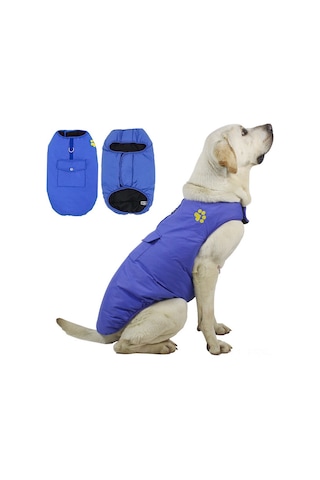 Hfambition Kışlık Çift Taraflı Köpek Montu - Isı Sağlama, Su Geçirmez, Reflektörlü Büyük Irklar İçin, Mevcut Stok, Mavi Xs 1-2 Kg Diğer