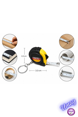Kilit Mekanizmalı 1 Metre Mini Şerit Metre Taşınabilir Mezura Ölçü Metresi 3,3 X 3,3 Cm 1 M