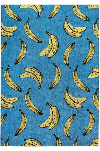 Louis De Poortere Pop Banana Halı Kaymaz Taban Pet Malzeme Pop Art Tasarım Zemin Uyumlu 240x340 Shaggy Halı Mavi 240 X 340 Cm