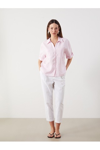 Lcw Comfort Pembe Modal Karışımlı Oversize Kadın Gömlek