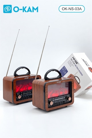 O-kam Ok-ns-03a Bluetooth Taşıma Saplı Şömine Efektli Radyo