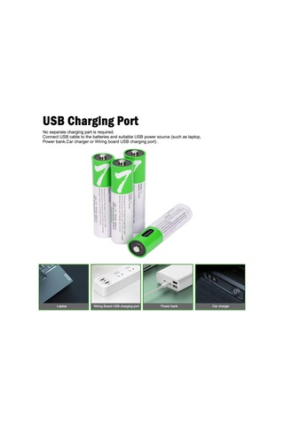 Usb Aaa Lityum İyon Şarj Edilebilir Pil, 1.5v 750mwh Şarj Edilebilir Aaa Pil, 1 H Hızlı Şarj, C Tipi Bağlantı Nok