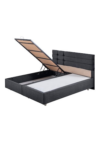 Viyana İkili Set, Viyana Çift Kişilik Baza Başlık Seti Antrasit 150 x 200