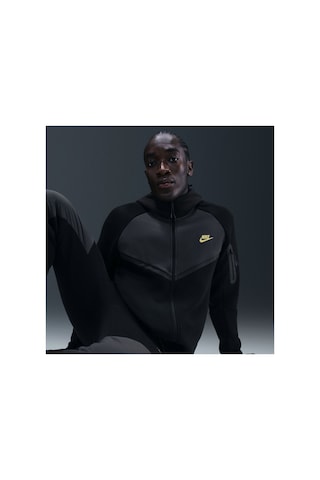 Nike Tech Fleece Mix Windrunner Hoodie Erkek Sweatshirt Siyah