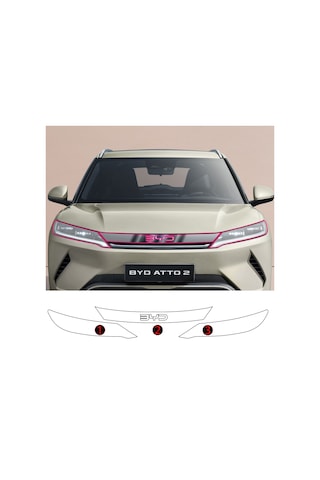 Byd Atto 2 Uyumlu Ön Panjur Ve Far Tpu Koruyucu 3'lü Set 2025-2026