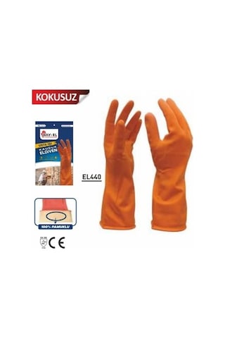 Baytec Usta İşi Kauçuk Eldiven Turuncu Eldiven Xl