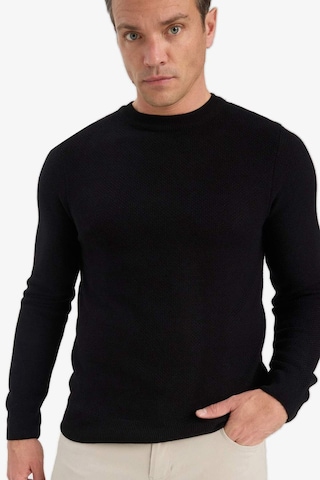 Defacto Standart Fit Bisiklet Yaka Basic Dokulu Triko Kazak F1777ax25aubk81 Siyah