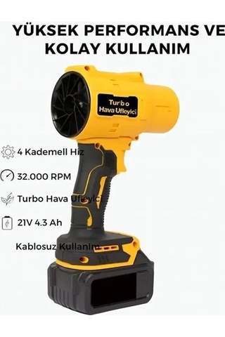 Jenerik Ahv-18 Turbo Hava Üfleyici 4 Kademe Hız 21v 431w Kablosuz Blower 32.000 Rpm