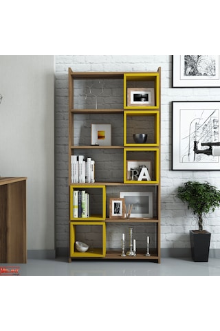 Variant Variant Box Kitaplık - Ceviz / Sarı