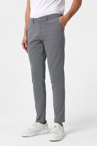 Süvari Lacivert Slim Fit Armürlü Kanvas Pantolon-35409 Lacivert