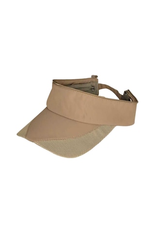 Tezzgelsin Unisex Mikro Kumaş Fermuarlı Sporcu Koşu Tenis Şapkası Vizör Şapka Camel