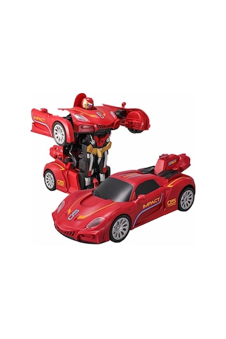 Transforming Robot Racer Uzaktan Kumandalı Sesli Ve Işıklı Robotlar - Kırmızı Robot