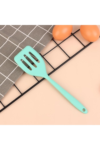 1 Adet Küçük Entegre Silikon Kızartma Küreği Pişirme Biftek Kızartma Küreği Mutfak Kızartma Yumurta Kızarmış Balık Küreği Pişirme Aracı Yeşil