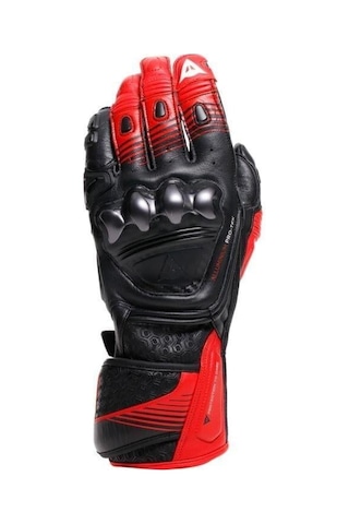 Dainese Fiero Metal Black Red Lava White Deri Korumalı Motosiklet Eldiven