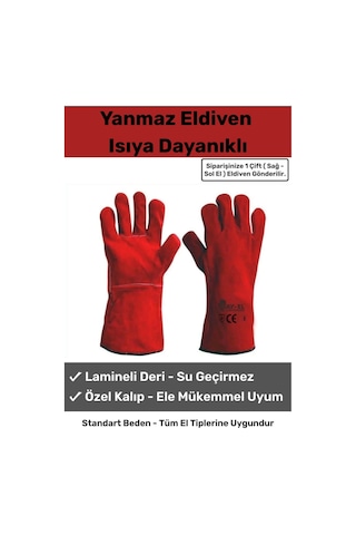 Premium Ürün Kaynak Yangın İçin Yanmaz Su Geçirmez Isıya Dayanıklı Eldiven Çok Amaçlı Deri Eldiven