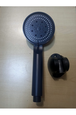 Komple Siyah Fonksiyonlu Duş Takımı Siyah Spiral Kordon Mafsal Siyah