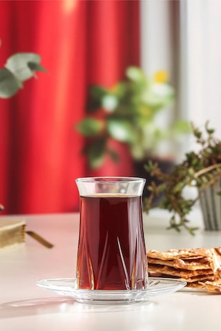 Lav Zoey Cam Çay Seti 6 Kişilik 165 Ml Şeffaf