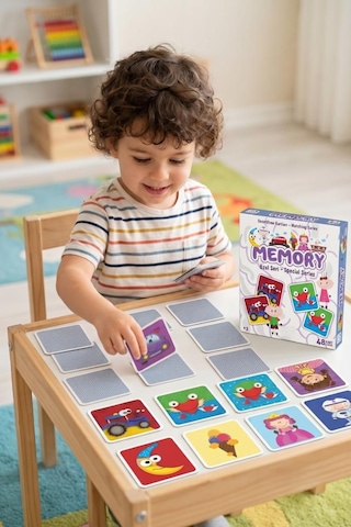 Memory Özel Seri 48 Parça Eğitici Eşleştirme Kartları Çocuk Zeka Ve Hafıza Geliştirici Oyun