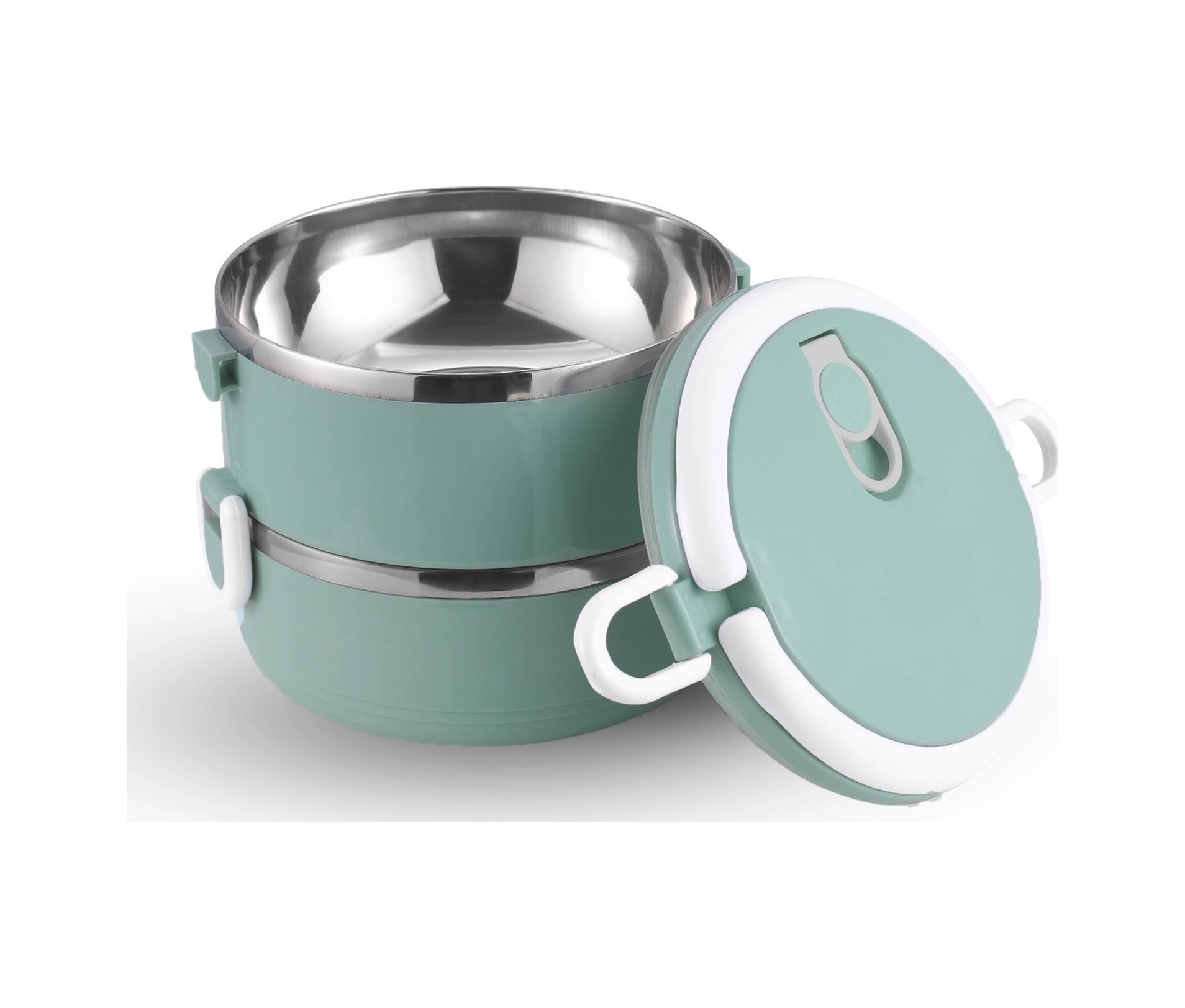 Geeksen Mavi 1.4l İki Katlı Termoslu Yemek Kutusu, Taşınabilir, Gıda Grubu Paslanmaz Çelik İç Kabuklu Mavi