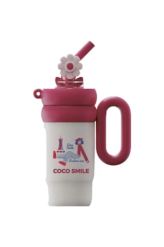 Vagonlife Cocosmile Cs-8827 760ml Pipetli Pembe Çelik Termos