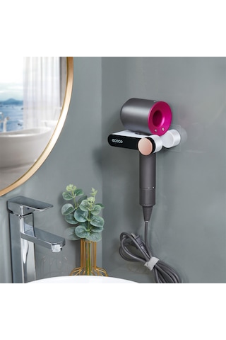 Ecoco Duvara Yapışkanlı Saç Kurutma Makinesi Tutacağı Beyaz