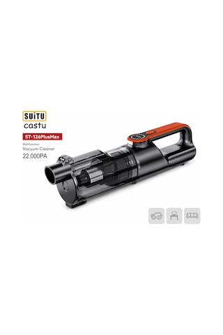 Castu St-126 Plus Max Araç İçi Süpürge 22.000pa Güçlü Vakum Ve Üfleme Özelliği Kablosuz Taşınabilir 6.000 Mah Bataryalı Turuncu