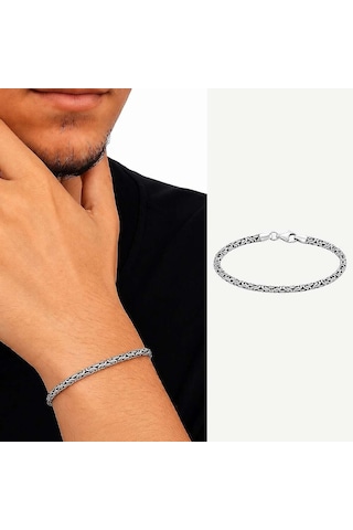 Tesbihane 925 Ayar Gümüş 4 Mm Erkek Kral Bileklik