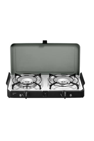 Cadac 2 Cook 3 Pro Kamp Ocağı - 2 Brülörlü, Piezo Ateşleme, Rüzgarlıklı, Dış Mekan Kullanımına Uygun Siyah