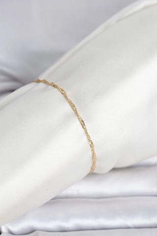 Ceylan Adam Cm 14k Gold Renk Ezme Burgu Zincir Model Kadın Bileklik Çok Renkli