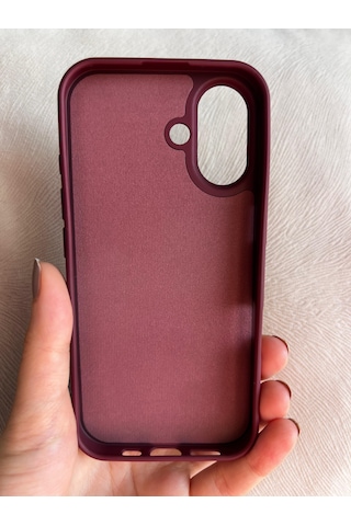 Apple Uyumlu iPhone 16 Logolu İçi Kadife Silikon Lansman Kılıf