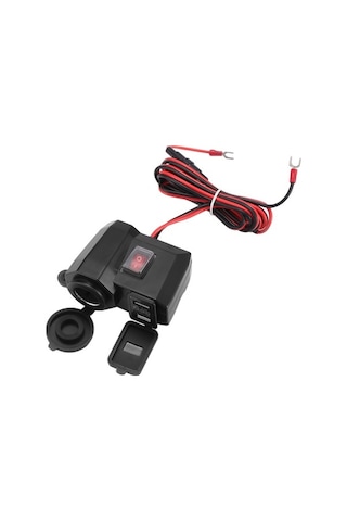 Motorsiklet İçin Çok Fonksiyonlu Usb Şarj Cihazı Ve Voltmetre, Su Geçirmez, 2.1a Çift Portlu