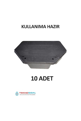 10 Adet Kullanıma Hazır Zehiri İçerisinde Fare İstasyonu / Fare Kutusu / Fare Kapanı