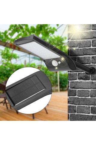 Vkemall 36 Led Güneş Enerjili Duvar Lambası, Otomatik Algılayıcı, Bahçe/çadır Işığı, Ip65 Su Geçirmez, 280lm Parlaklık, Kolay Kurulum