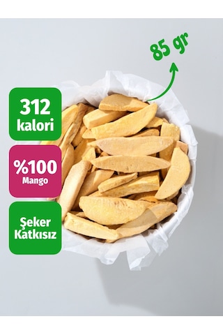 Mango Kuru Meyve Cipsi Dondurularak Kurutulmuş Freeze Dried Mango %100 Doğal Atıştırmalık 85 Gr 80 G