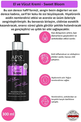 Apis Natural Sweet Bloom El ve Vücut Kremi 300 ML Apis Natural Sweet Bloom El ve Vücut Kremi 300 ML