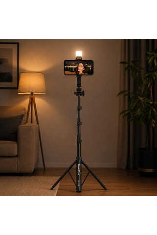 Coverzone Neepho 1.8m Led Işıklı Bluetooth Selfie Çubuğu Tripod K