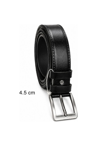 Ertaş Trend Store Erkek Hakiki Deri 4.5 CM Klasik ve Kot Pantolon Kemeri Metal Tokalı Siyah Çok Renkli