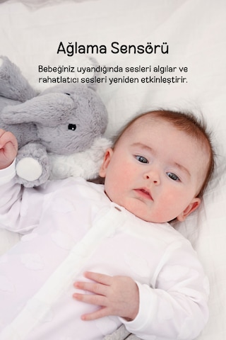 Cloud-b Melodili Peluş Fil Uyku Arkadaşı 15x17x21,5cm
