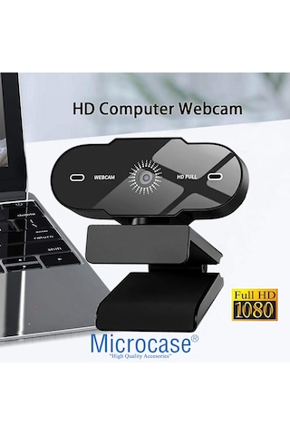 Microcase 1080p 360 Dönerli Mandal Kıskaçlı Full Hd Webcam Kamera Zr807 - Al5149